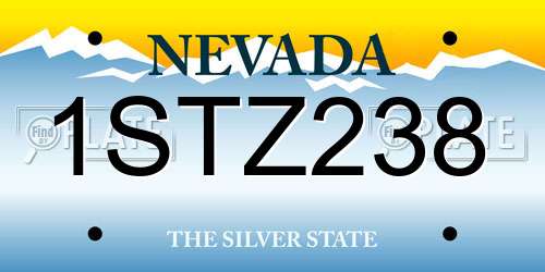 1STZ238 Nevada License Plate