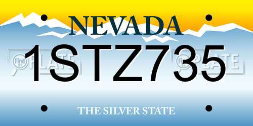 1STZ735 Nevada License Plate