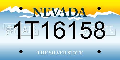 1T16158 Nevada License Plate