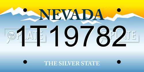 1T19782 Nevada License Plate