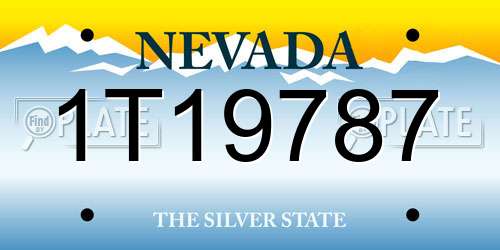 1T19787 Nevada License Plate