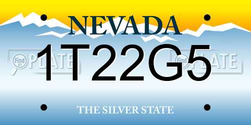 1T22G5 Nevada License Plate