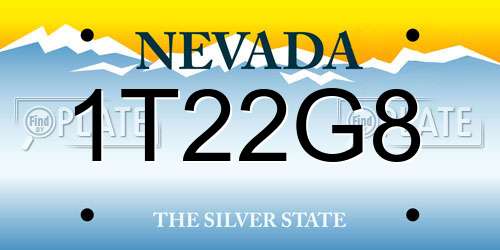 1T22G8 Nevada License Plate