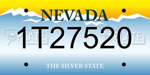 1T27520 Nevada License Plate