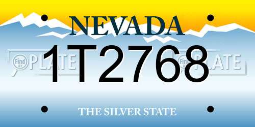 1T2768 Nevada License Plate