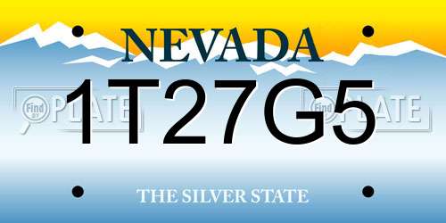 1T27G5 Nevada License Plate