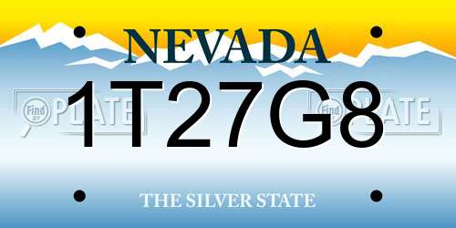 1T27G8 Nevada License Plate
