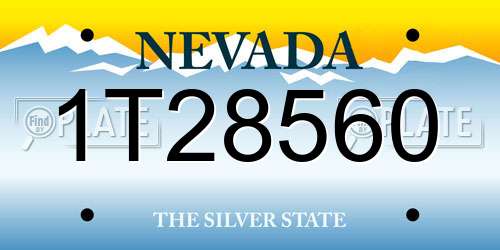 1T28560 Nevada License Plate