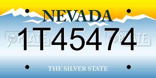 1T45474 Nevada License Plate