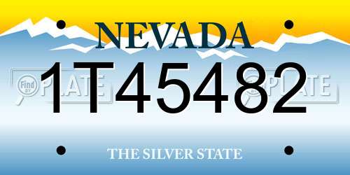 1T45482 Nevada License Plate