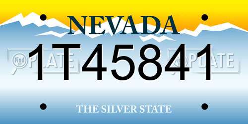 1T45841 Nevada License Plate