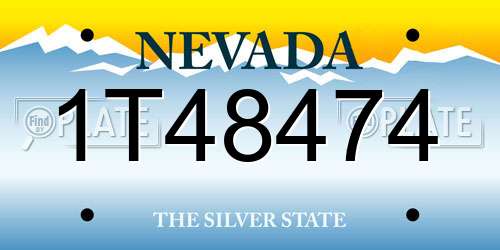 1T48474 Nevada License Plate