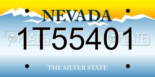 1T55401 Nevada License Plate
