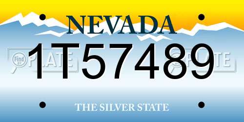1T57489 Nevada License Plate