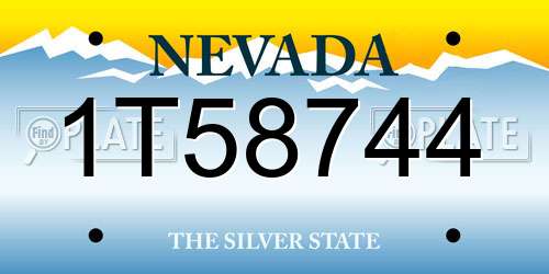 1T58744 Nevada License Plate