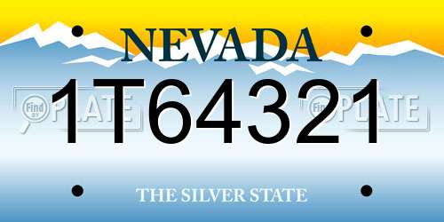 1T64321 Nevada License Plate