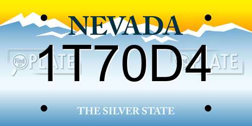 1T70D4 Nevada License Plate