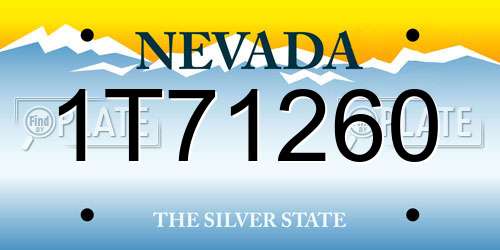 1T71260 Nevada License Plate