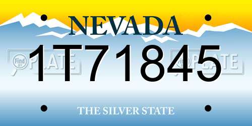 1T71845 Nevada License Plate