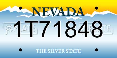 1T71848 Nevada License Plate