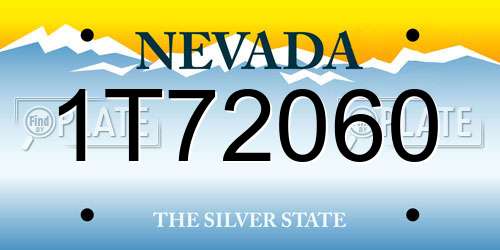 1T72060 Nevada License Plate