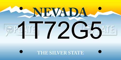 1T72G5 Nevada License Plate