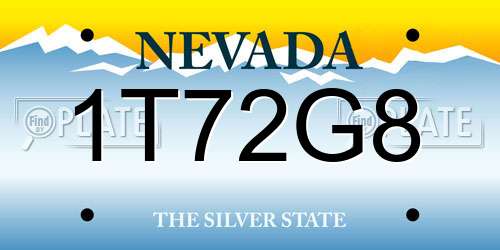 1T72G8 Nevada License Plate