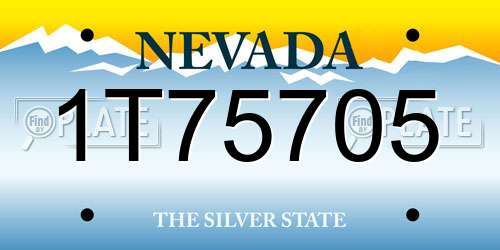 1T75705 Nevada License Plate