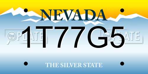 1T77G5 Nevada License Plate