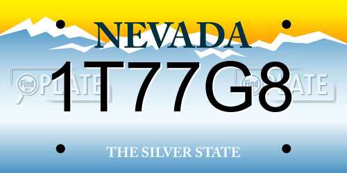 1T77G8 Nevada License Plate
