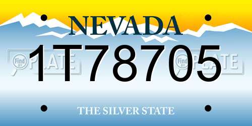 1T78705 Nevada License Plate
