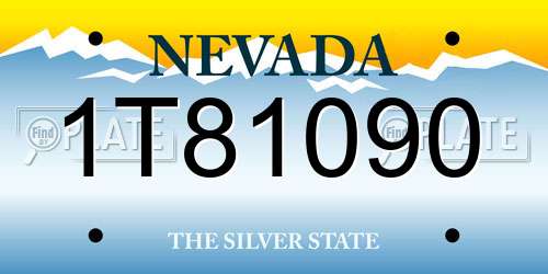 1T81090 Nevada License Plate