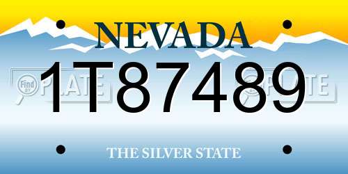1T87489 Nevada License Plate