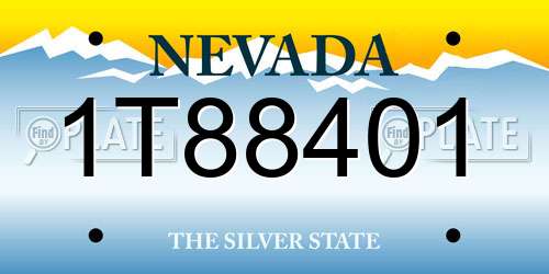 1T88401 Nevada License Plate