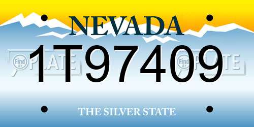1T97409 Nevada License Plate