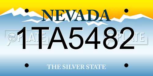 1TA5482 Nevada License Plate