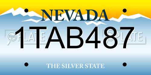 1TAB487 Nevada License Plate