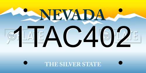 1TAC402 Nevada License Plate