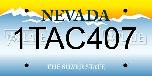 1TAC407 Nevada License Plate