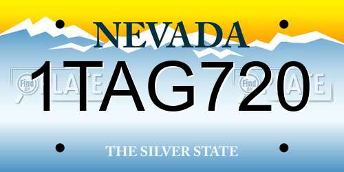 1TAG720 Nevada License Plate