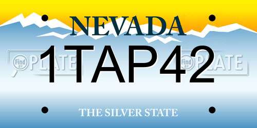 1TAP42 Nevada License Plate
