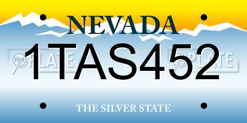1TAS452 Nevada License Plate