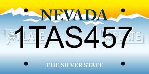 1TAS457 Nevada License Plate