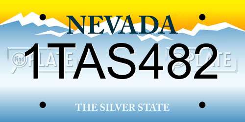 1TAS482 Nevada License Plate