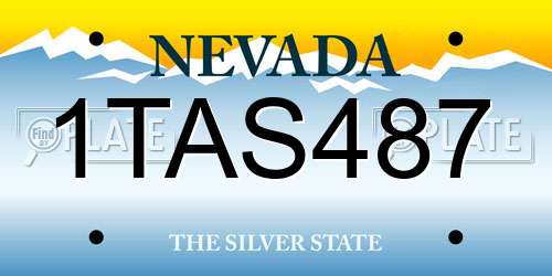 1TAS487 Nevada License Plate