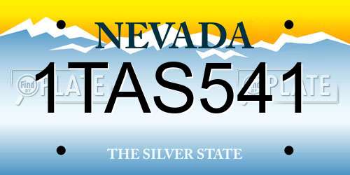 1TAS541 Nevada License Plate