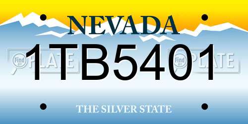 1TB5401 Nevada License Plate