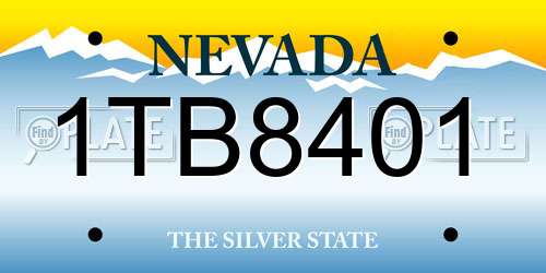 1TB8401 Nevada License Plate