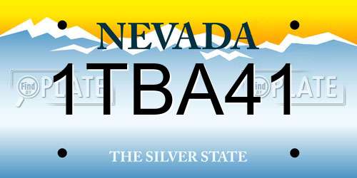 1TBA41 Nevada License Plate