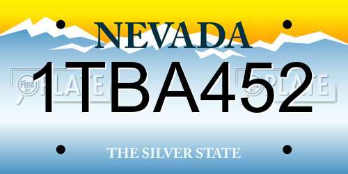 1TBA452 Nevada License Plate
